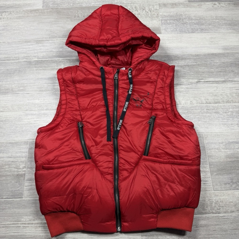 Wear by‎ Erin Andrews Women's Small NBA Chicago Bulls Hooded Puffer Vest Red New